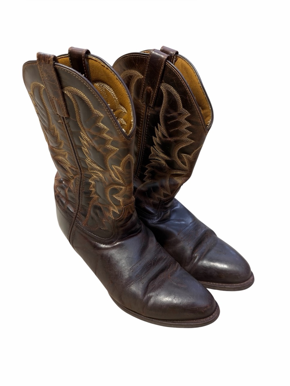 Laredo Cowboy Pull On Boots Mens 11 Brown Leather Western Rodeo 68452